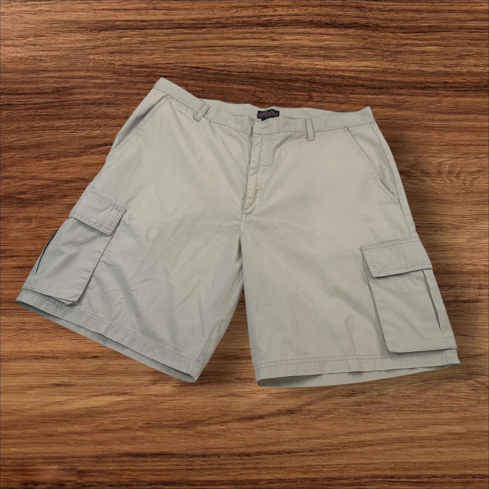 Indian Motorcycle Mens Cargo Shorts Size 38 Khaki Outdoor Casual‎